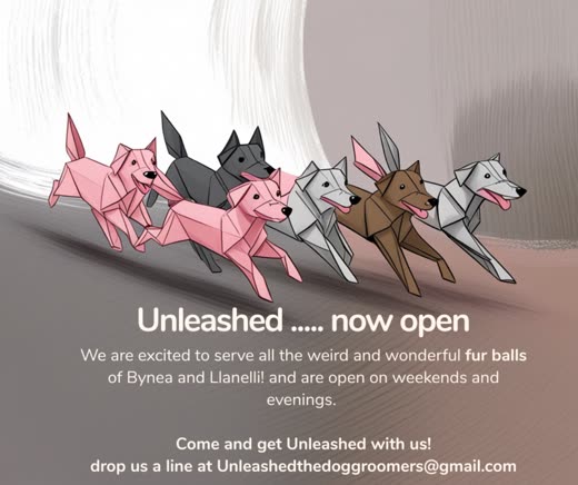 Fifth stylised running dog from the salon's announcement artwork